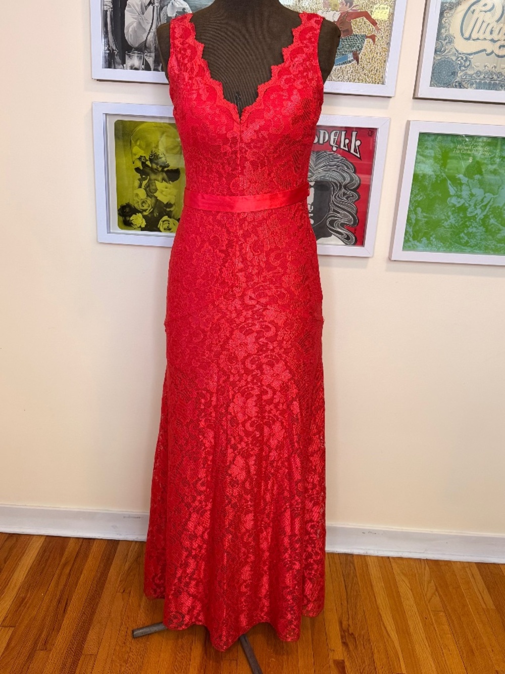 Red Lace Evening Dress – Romantic Coquette Formal Gown